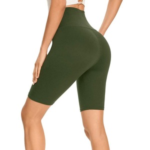 2025 Logo personnalisé taille haute femmes 8 pouces beurre doux Shorts extensible Yoga Biker Shorts pour la course et le cyclisme fille dames - Product Image 4