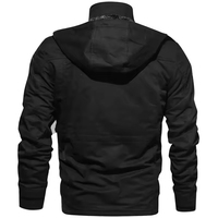 Veste coupe-vent noire imperméable surdimensionnée pour homme, réfléchissante 3M, avec capuche, pour la saison hivernale, service OEM personnalisé