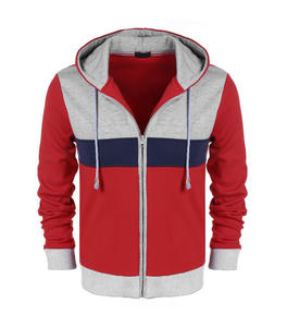Mode hommes décontracté coton à capuche patchwork fermeture à glissière loisirs sport supérieur fabriqué au Pakistan sweats à capuche - Product Image 6