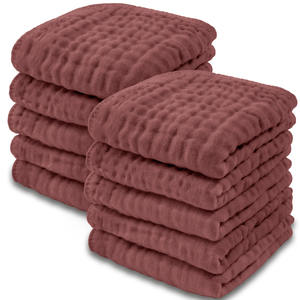 ผ้ามัสลินฝ้ายออร์แกนิก6ชั้นแพ็คเสื้อผ้าเด็กพิมพ์ลายสีน้ำตาล6ชั้นตามสั่ง - Product Image 4