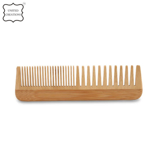 Brosse à barbe biodégradable écologique avec logo personnalisé pour massage en bois peigne à dents larges en bambou - Product Image 3
