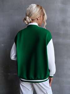 Chaqueta Letterman/Varsity hecha a medida para mujer, estilo botón, abrigo deportivo informal para uso en exteriores, la mejor calidad - Product Image 5