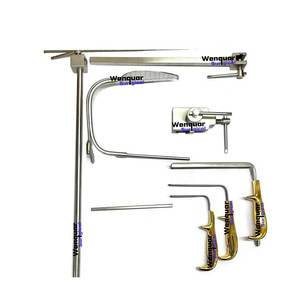 Abdominal Hoyos Retractor with Fiber <b>Optic</b> Illumination Plastic Surgery Stainless Steel Wenquar Packaged in a Wooden Case - Product Image 1