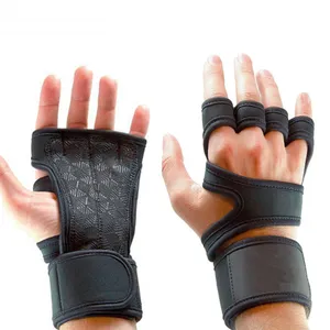 Neuzugang belüftete Gewichtheben-Handschuhe mit eingebauten Handgelenkbandagen, vollen Handflächenschutz und zusätzlichem Griff. Ideal für Pull-Ups