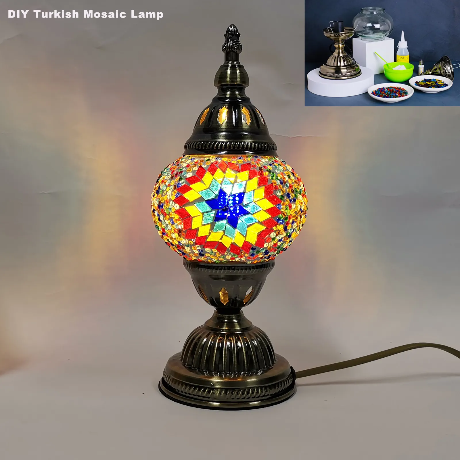 Marrakech Kit lampu mosaik Turki DIY Grup Studio untuk membangun bidang kehangatan orangtua-anak pasangan DIY lampu buatan tangan