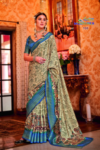 Impresionante Morpankh Manipuri Temple Patta Art Print Saree-Sari indio tradicional tejido a mano-Todos los eventos - Product Image 5