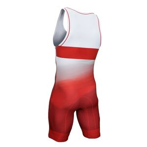 Vêtements de sport personnalisés professionnels en gros, imprimés par transfert thermique, en spandex/polyester 220g, maillot de lutte premium pour adultes - Product Image 5
