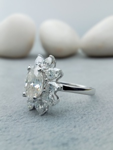 แหวนแต่งงานสไตล์บาแกตต์ประดับเพชรธรรมชาติหรูหรา10K 18K ประดับทองสำหรับวันครบรอบงานปาร์ตี้ฮิปฮอปคลาสสิก - Product Image 2