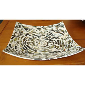 PLAT À VAISSELLE EN COQUILLES DE MER ÉCOLOGIQUE, Mosaïque de coquillages, design unique - Product Image 1