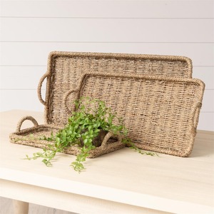 Plateau de service en herbe de mer, prix le plus bas, plateaux de service en herbe de mer, contenants décoratifs pour aliments et boissons - Product Image 2
