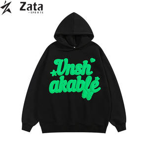 Pull-over décontracté en coton d'hiver de qualité supérieure, imprimé avec un logo personnalisé, respirant, écologique, coupe régulière, impression en relief, salle de sport - Product Image 4