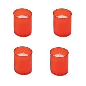 Velas Votivas de Polipropileno de 50 mm. diámetro. Luces Rojas Religiosas para Uso en el Hogar y Cementerio. Paquete de 6 piezas. Hecho en Italia - Product Image 2