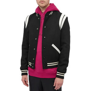 Chaqueta Universitaria Lisa para Hombre, Forro Acolchado, Estilo Letterman, Ropa Urbana con Cierre de Botones, Ideal para Uso Casual y Deportivo en Equipo - Product Image 1