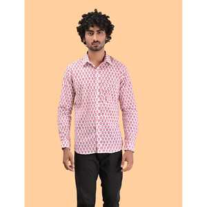 Chemise décontractée 100 % coton imprimée pour homme, motif floral à pois, manches longues, tissu Oxford/ODM, chemises habillées en popeline tendance - Product Image 1