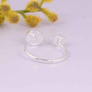 Anillo de plata de ley turquesa Kingman, joyería Bohemia minimalista, anillo de piedras preciosas del sudoeste delicado para ella, regalo de plata hecho a mano - Product Image 2