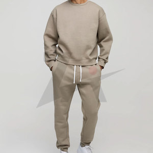 Regular Fit Boxy Unisex Winter Breathable Eco-Friendly 100% Cotton Tracksuit <b>Set</b> Hooded Lounge Joggers Streetwear Custom Logo - Product Image 6