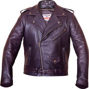 Chaqueta de cuero asimétrica con cremallera diagonal, estilo motero/moto/perfecto. - Product Image 3