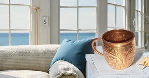 Tazas de mula de metal de cobre de Moscú hechas a mano 100% CAPACIDAD DE 18 oz en relieve sólido puro para fiestas - Product Image 4