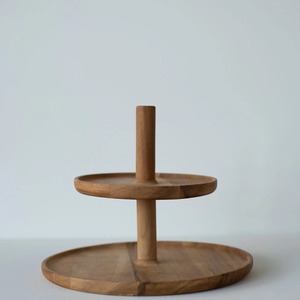 Support à gâteau en bois d'acacia à 2 niveaux, très demandé - Product Image 2
