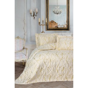 Cotton Box Classic <b>Double</b> <b>Bedspread</b> in Destello Cream Geometric Pattern for Home Use - Product Image 1
