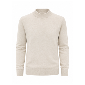 Pull en tricot côtelé pour homme avec fermeture à zip 1/4, couleur unie, vêtement d'automne - Product Image 6