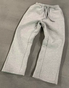 Custom Printed Unisex Winter Tracksuit 100% Cotton Solid <b>Fleece</b> Comfortable Flared Design Embroidered Hoodie Pant Loose Fit - Product Image 3
