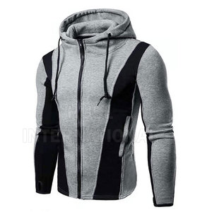 Sweat-shirts à capuche surdimensionnés pour hommes, sur mesure, de haute qualité, en polyester/coton, légers, en molleton, avec fermeture éclair sur le devant, pour l'hiver/été - Product Image 1