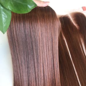 Paquetes de cabello humano virgen vietnamita crudo recto de hueso de Color naranja trama Genius sin procesar con cierre de encaje - Product Image 5