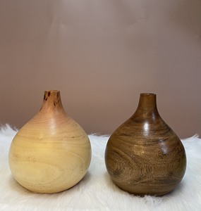 Jarrón de madera de imitación Acajen de forma ovalada, decoración artesanal de Vietnam para tiendas de regalos - Product Image 5