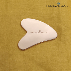 Ensembles de 2 rouleaux de massage du visage en métal à fonction manuelle en cuivre pur et outil de soin de la peau Gua Sha en forme de coeur pour le cou et le corps - Product Image 4