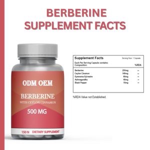 Alta calidad OEM Carewell hierbas berberina HCL extracto orgánico 1000mg cápsulas 500mg cápsulas de berberina - Product Image 4