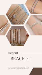 สร้อยข้อมือสีขาวทองเครื่องประดับฮิปฮอปของผู้หญิงสร้อยข้อมือประดับเพชรสำหรับงานแต่งงานสร้อยข้อมือเจ้าสาวทำจากคริสตัลเต็มรูปแบบ - Product Image 6