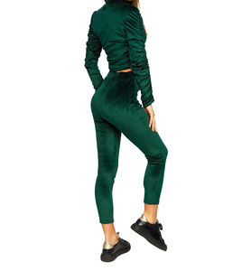 Conjuntos de Chándal de Terciopelo para Mujer, Logotipo Bordado Personalizado, Mangas Completas, Conjuntos de Chándal de Terciopelo al por Mayor para Damas a Precio Económico - Product Image 6