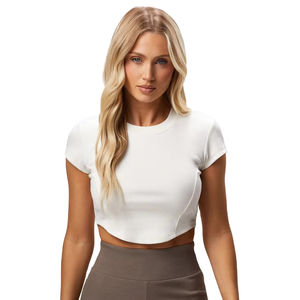 Custom logo Branded <b>T</b>-<b>shirt</b> Ladies Round Neck <b>T</b>-<b>Shirt</b> Crop Top <b>Women's</b> <b>T</b>-<b>Shirt</b> Breathable - Product Image 1