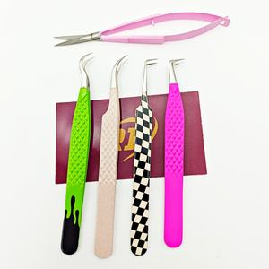 Pince à épiler d'extension de cils en acier inoxydable écologique de haute qualité en métal durable pour les techniques de volume de cils naturels - Product Image 2