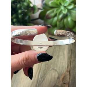 Bracelet manchette en argent sterling 925 avec turquoise de Kingman du sud-ouest, serti en forme de goutte d'eau, style bohème, unisexe, unique, pour usage quotidien - Product Image 5