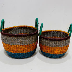 Artex Dong Thap Paniers de rangement en osier faits à la main en jonc de mer Boîtes cadeaux et organisateurs de rangement pour la maison - Product Image 6