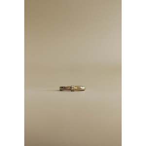 Vintage <b>Gold</b> Rhodium Plated Pav Tube <b>Ring</b> Fashionable Cut Diamond <b>Set</b> Classic Inlay Technology Religious for Children's Gift - Product Image 3