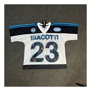 Date 100% Polyester été à manches courtes maillot maille tissu respirant taille personnalisée unisexe col en v maillot de football - Product Image 1