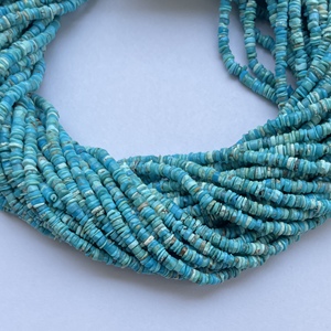 4มม. 6มม. หินเทอร์ควอยซ์ธรรมชาติสีฟ้าเรียบเฮอิชิพลอยเส้นกึ่งมีค่าขายส่งราคาใหม่ผู้จำหน่าย AAA - Product Image 4