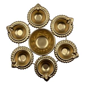 Deepak Vaisselle Diya Urli polie plaquée or avec motif de fleurs pour la décoration de la maison et les cadeaux - Product Image 1