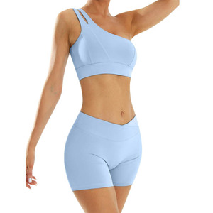 Women <b>Halter</b> <b>Bra</b> Short Set Elegant Activewear Workout Gym Fitness Sets Yoga Clothing Set Sportswear for Woman - Product Image 4