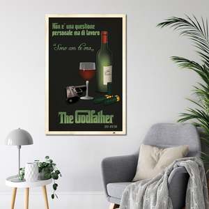 Modern Style the Godfather <b>Poster</b> Wine Bottle Sono Con Te Ora Black <b>Frame</b> Paper Material for Wall Usage - Product Image 2