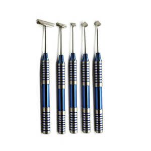 Juego de Instrumentos para Cirugía de Implantes Dentales, 5 Piezas, Recubrimiento de Titanio Azul, Kit de Cepillado Suave, Certificado CE - Product Image 1