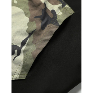 Sudadera con capucha de manga corta de camuflaje de verano para hombre, ropa de calle ligera para exteriores, sudadera con bolsillo con cremallera - Product Image 3