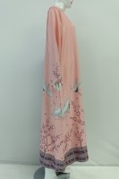 Nuevo motivo Vestido de oración Abaya de rayón de manga larga modesto para mujer Nueva moda musulmana con simplicidad