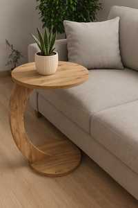 Mesa C de madera, sofá moderno, con marco de madera maciza para mesa auxiliar sala de estar, dormitorio y uso en oficina - Product Image 4