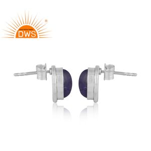 Meilleure qualité oxydé en argent Sterling naturel Tanzanite pierre précieuse boucle d'oreille bijoux personnalisés pour les femmes cadeau pour elle - Product Image 4