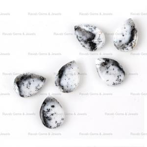 Haute Qualité 10x14mm Puffy Poire Forme Briolette Naturel Polonais Lâche Dendritique Agate Gemme pour la Fabrication de Bijoux Calibré - Product Image 2