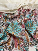 Vanyaarts Tissus brodés en viscose pure lourde Teints à la main Mariage Lehenga Techniques tissées en coton fantaisie à teindre multiples